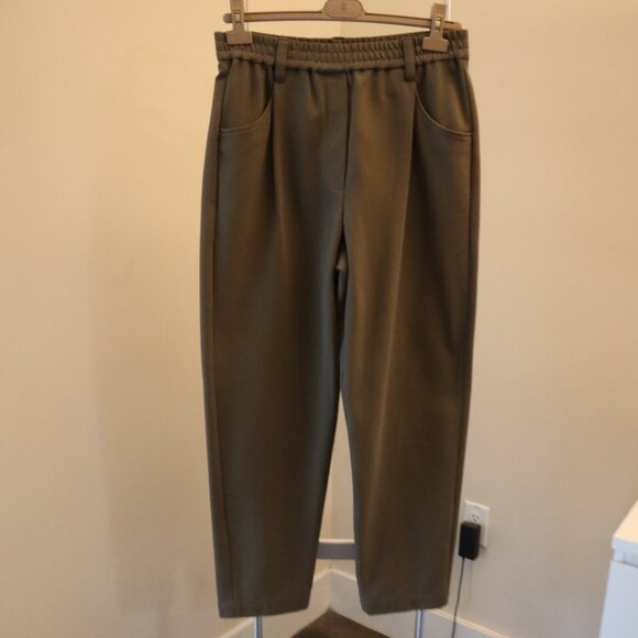 Brunello Cucinelli Pants Military Green Relax Pull On Style Size 8 New Tag $1950 - Picture 5 of 10